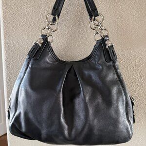 Coach Mia Maggie Black Leather shoulder Bag